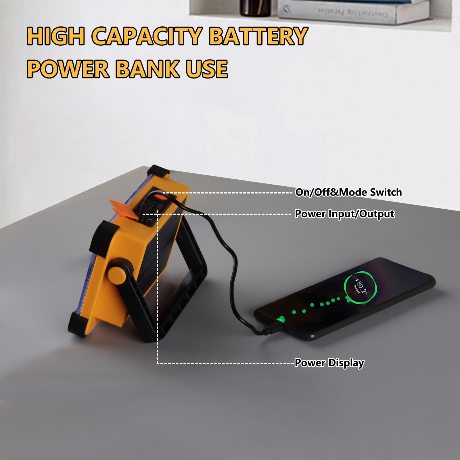 YXQUA solar work light lightweight at 0.74 lbs for easy carrying