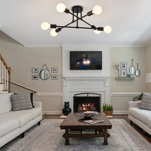 YXTH hallway living room fixture with six arms delivers dramatic, even lighting.