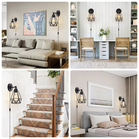 YXTH rustic black sconce adds character to living room or bedroom.