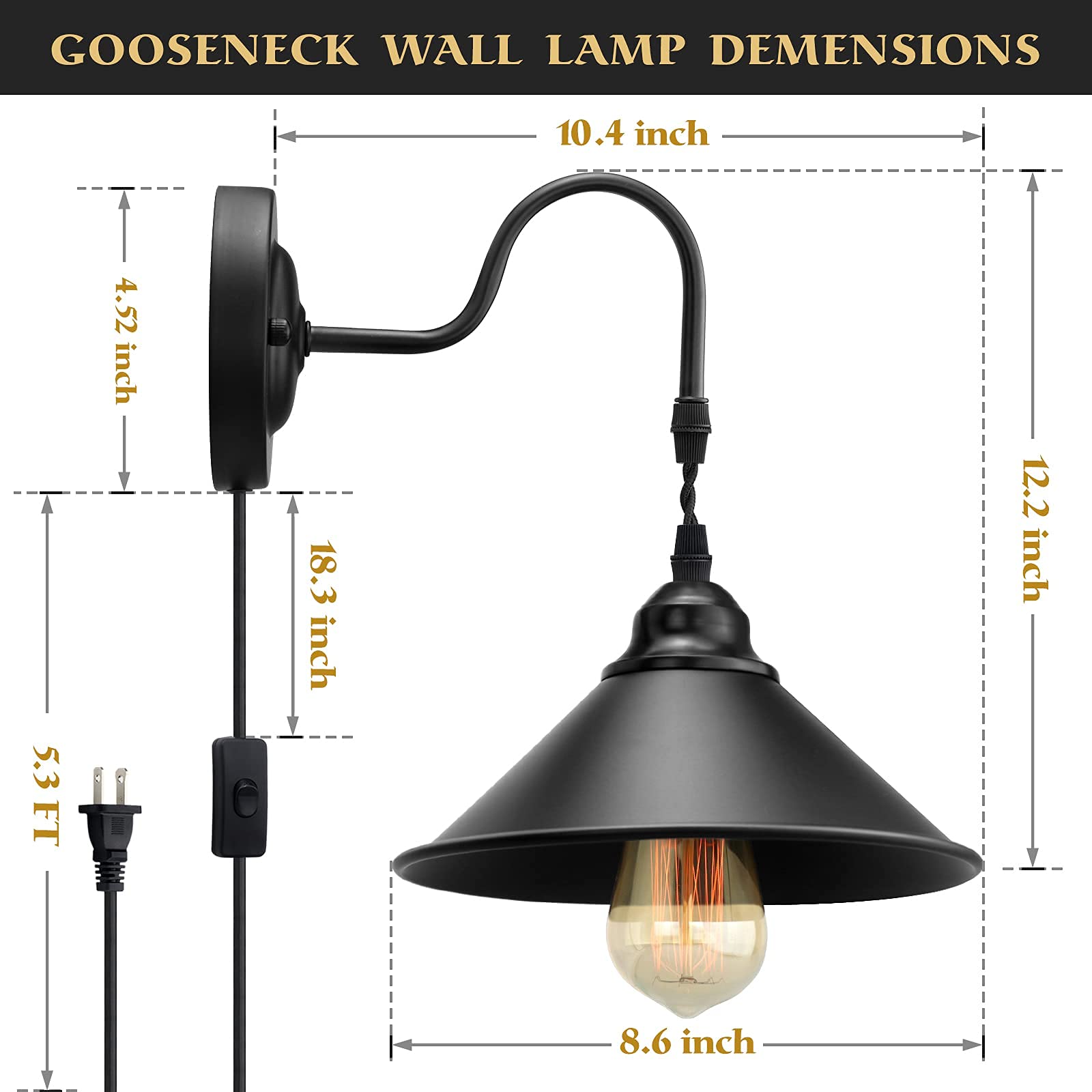 YXTH plug-in wall sconce ideal for dining room ambiance and easy setup