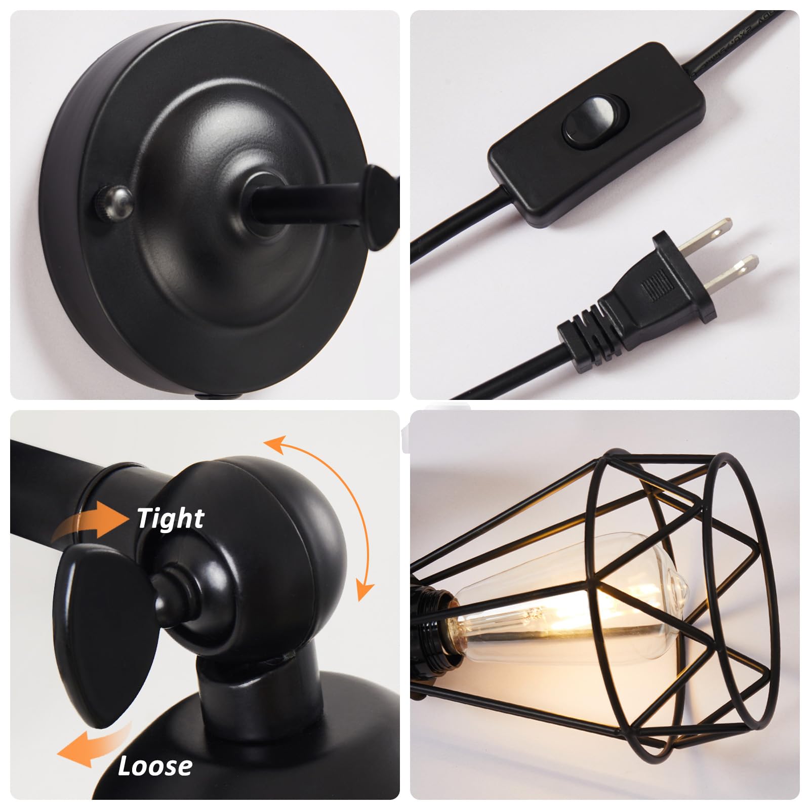YXTH wall sconce with E26 bulb compatibility for LED or vintage bulbs.