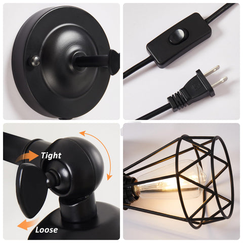 YXTH wall sconce with E26 bulb compatibility for LED or vintage bulbs.