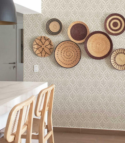 YXTII eco-friendly ink on beige wallpaper for safe indoor use