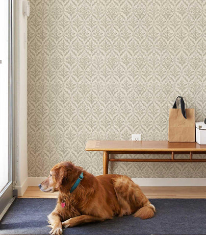 YXTII living room damask wall creates a cozy focal point