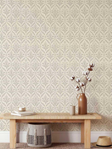 YXTII vintage damask wallpaper beige adds timeless texture to walls