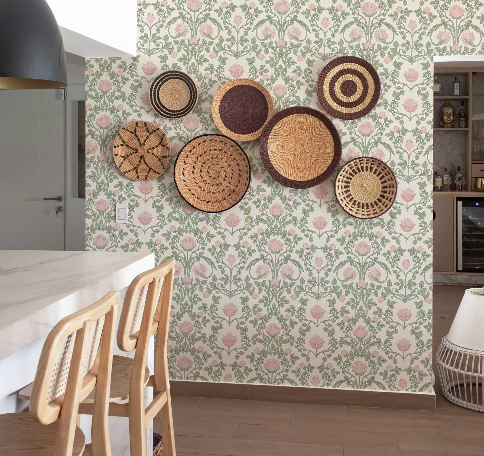 YXTII wash-friendly wallpaper suitable for bathrooms and kitchens.