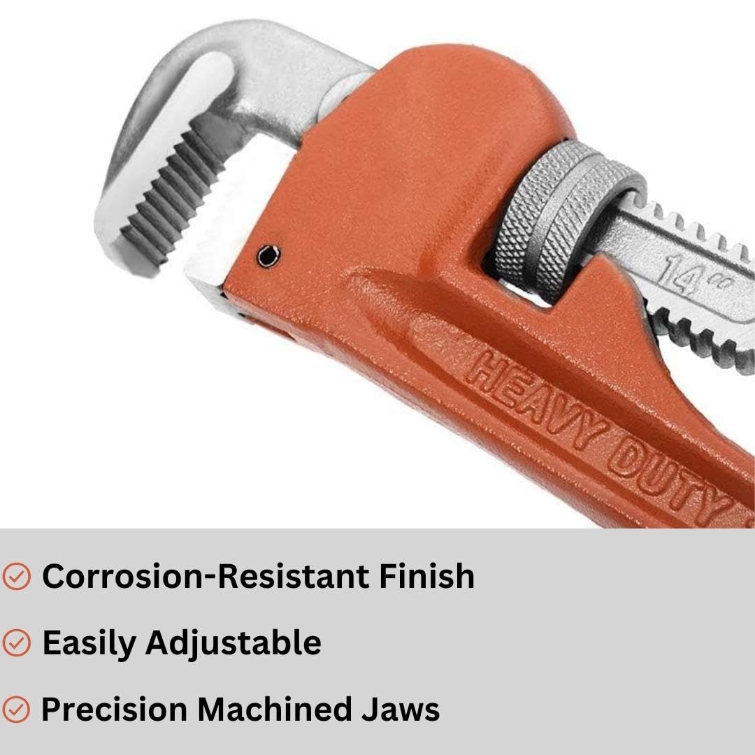Y&Y Decor 10-inch pipe wrench showing heavy-duty build for demanding jobs