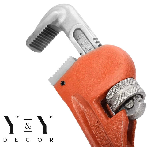 Y&Y Decor 14-inch pipe wrench with adjustable jaws for larger pipes