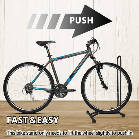 YYDS bike stand with four rubber feet protects floors during storage.
