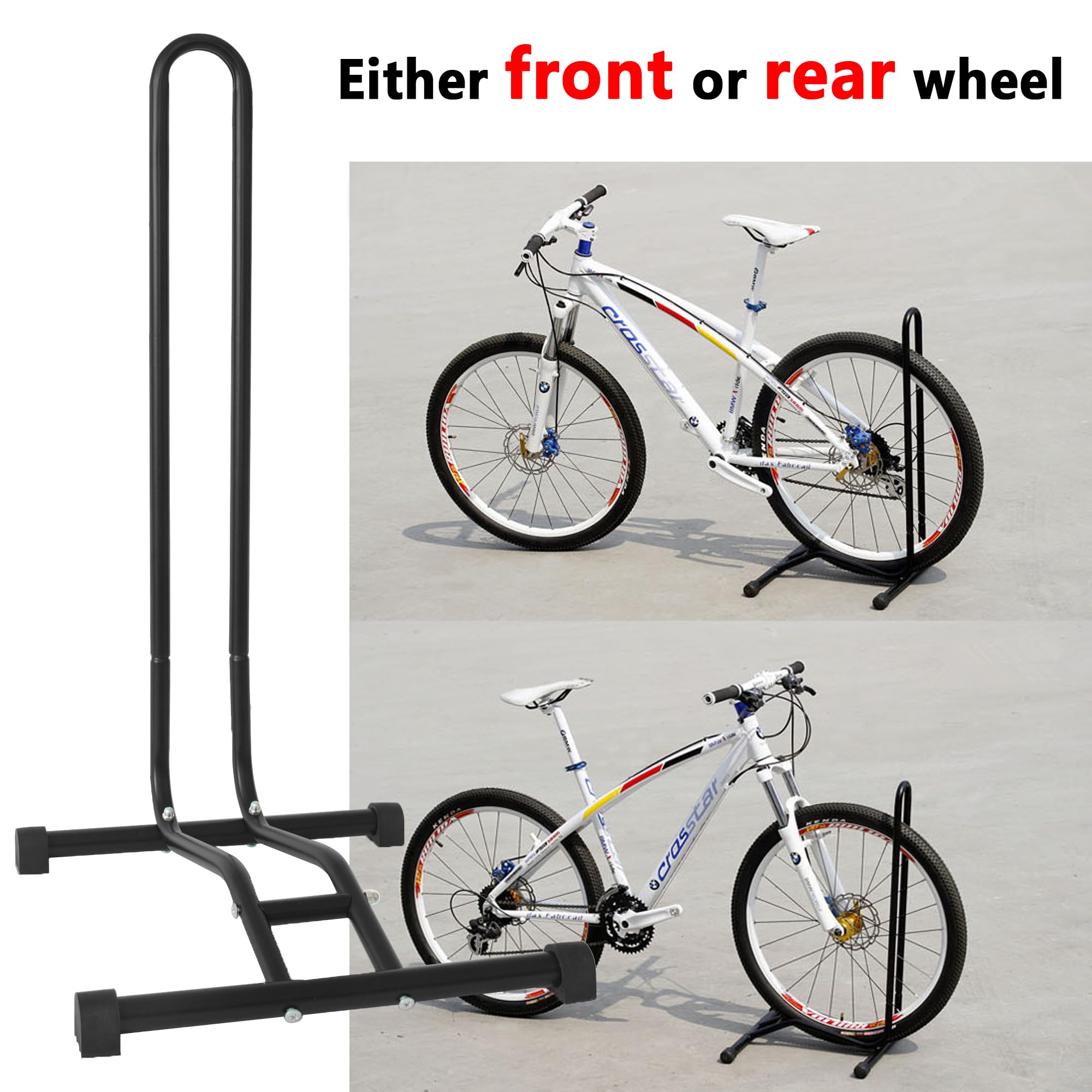 YYDS bike stand side view shows space-saving indoor storage for garages and apartments.