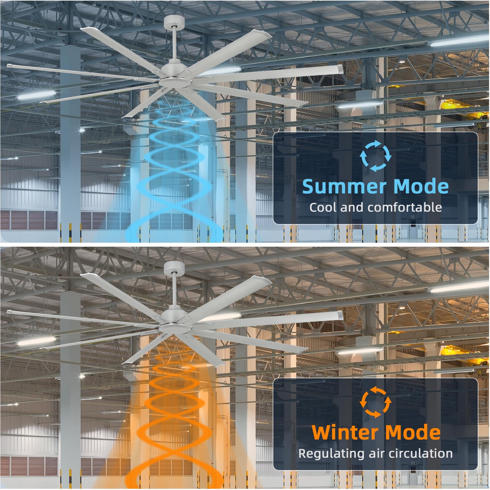 YYEHON fan includes 3 downrod options for perfect ceiling height fit.
