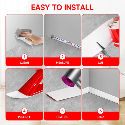 YYGCL corner-friendly baseboard molding remains flexible and durable on walls.