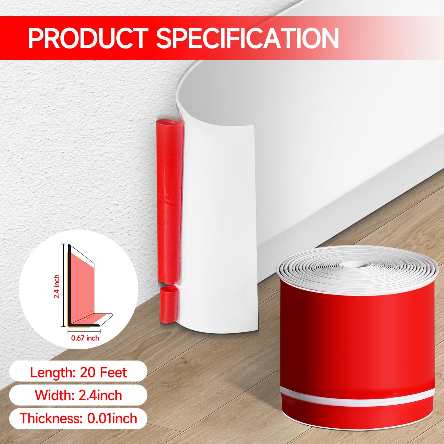 YYGCL white baseboard trim enhances modern rooms with tidy lines.