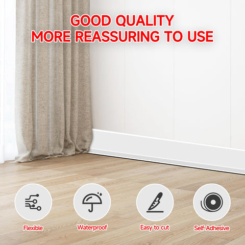 YYGCL self-adhesive vinyl baseboard in white highlights simple updates.