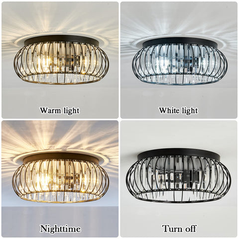 YYJLX three-light flush mount uses three E26 bases for flexible bulb options.