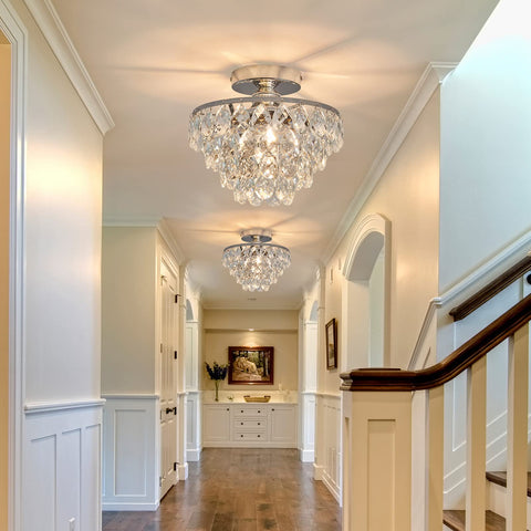 YYJLX bathroom-friendly ceiling light with crystal accents for elegant baths