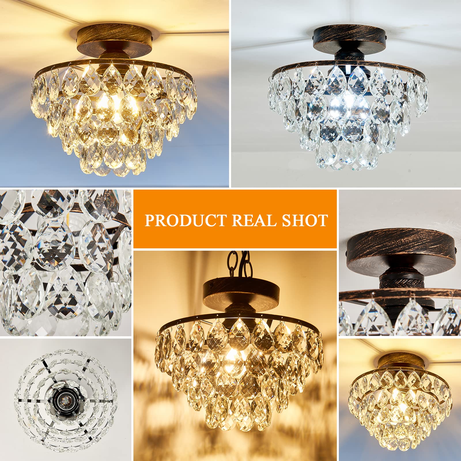 YYJLX crystal chandelier bedroom soft glow creates calm atmosphere