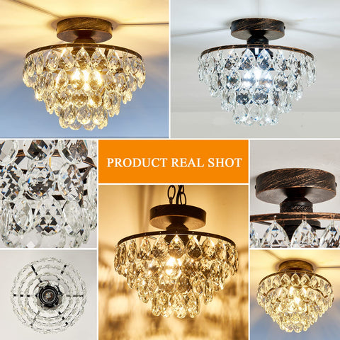 YYJLX crystal chandelier bedroom soft glow creates calm atmosphere