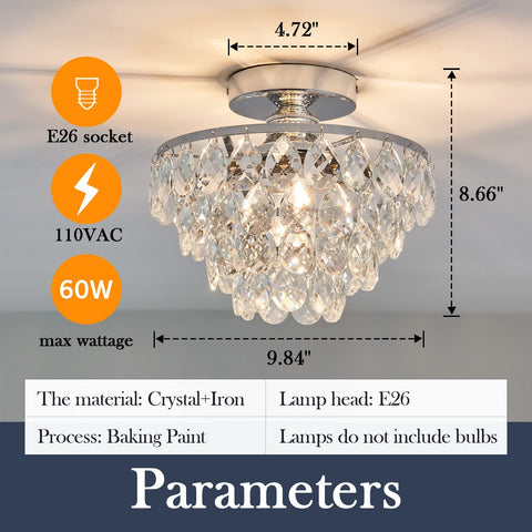 YYJLX crystal chandelier with chrome finish in bedroom; enhances cozy, ambient lighting
