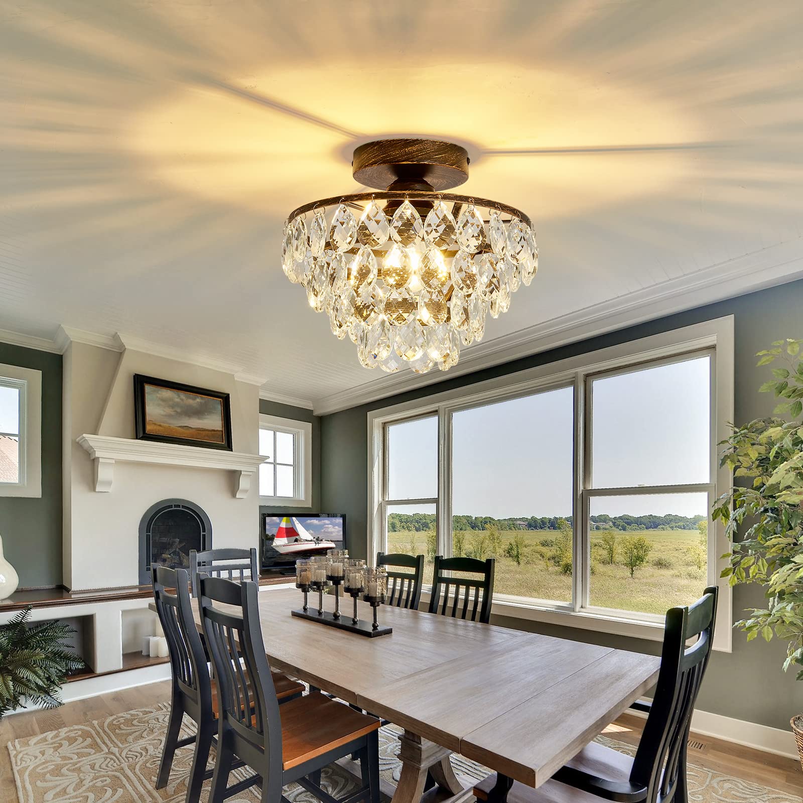 YYJLX crystal chandelier easy installation with hardware and guide