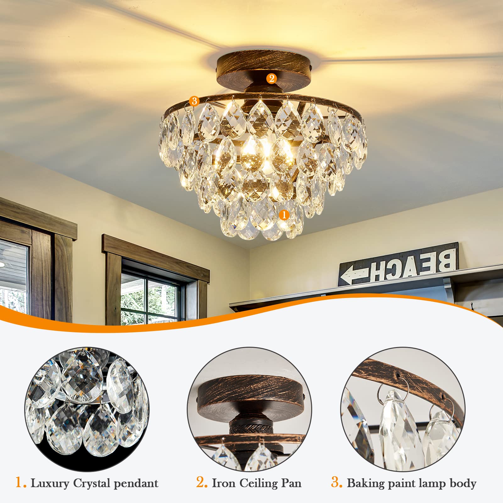 YYJLX crystal chandelier hallway ambience with sparkling crystals
