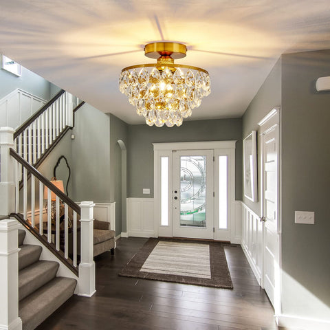 YYJLX semi-flush ceiling mount includes easy installation hardware.