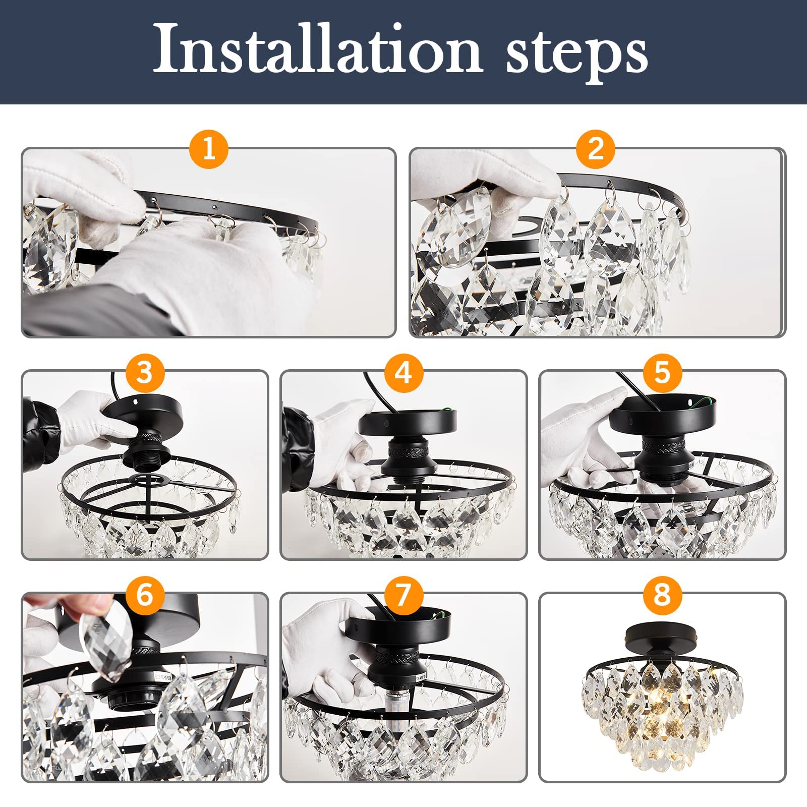 YYJLX crystal ceiling light in bathroom provides soft radiance.