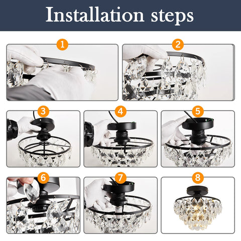 YYJLX crystal ceiling light in bathroom provides soft radiance.