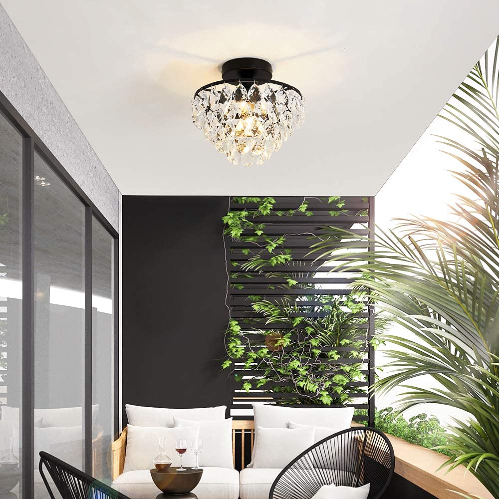 YYJLX crystal ceiling light compact design saves space in tight rooms.