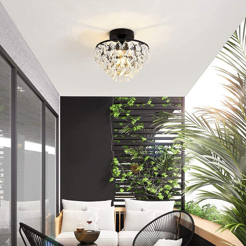 YYJLX crystal ceiling light compact design saves space in tight rooms.