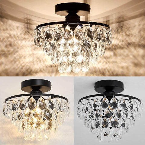 YYJLX crystal ceiling light in hallway creates inviting ambient lighting.