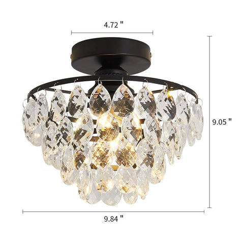 YYJLX crystal ceiling light mounted on ceiling highlights compact elegance in modern spaces.