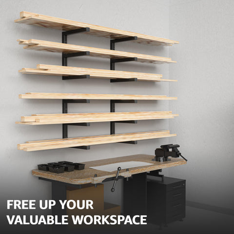 YYR 1200 lbs capacity lumber rack supports heavy lumber and tools