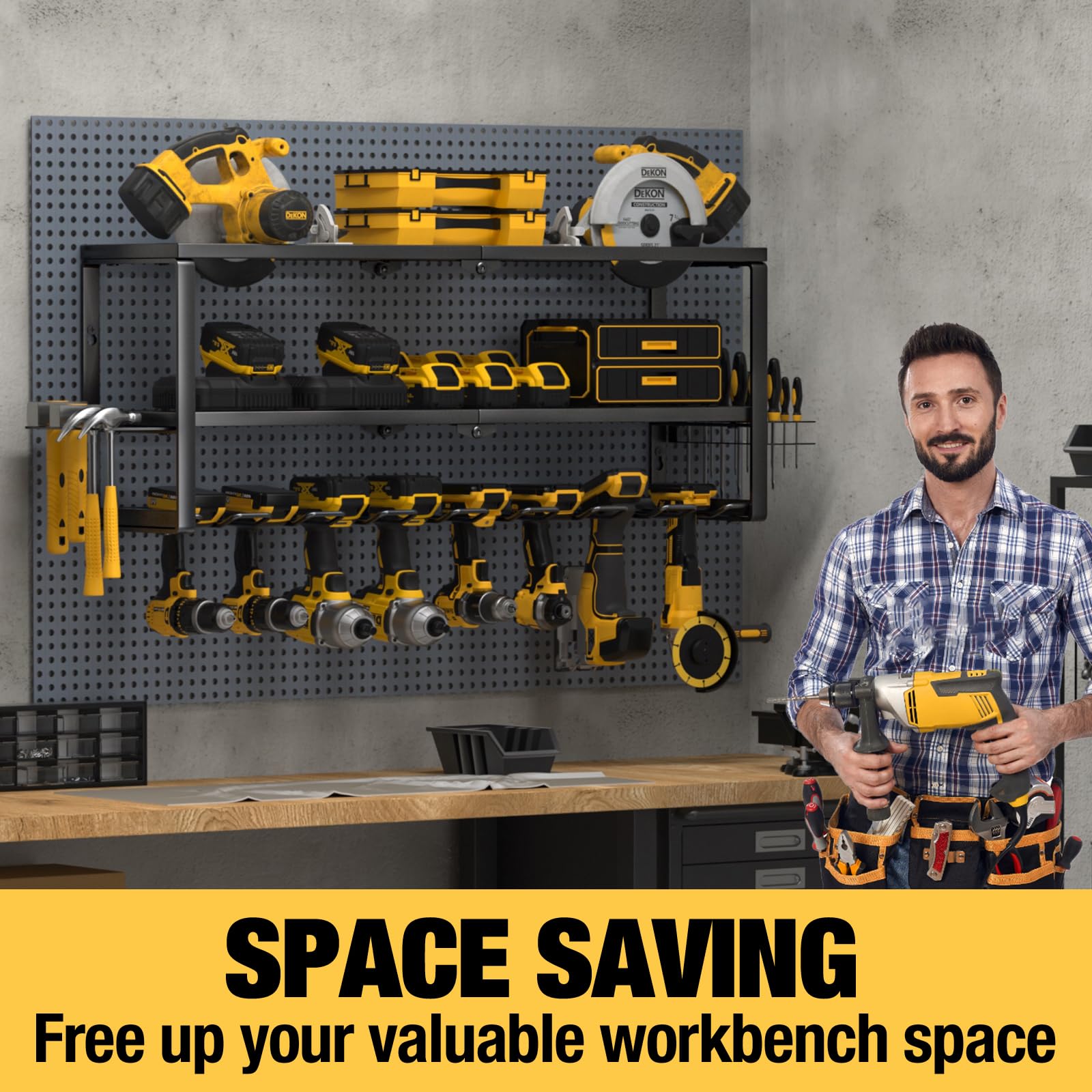 YYR durable wall mount for workshop used to organize tools