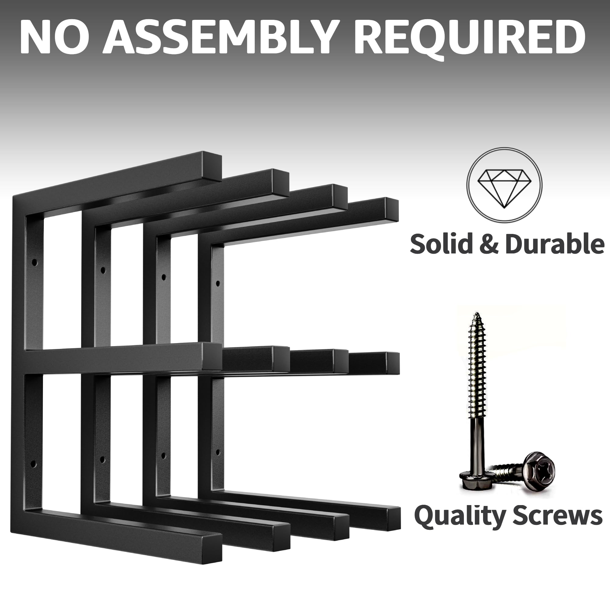 YYR fully assembled wall shelf ready to be mounted quickly