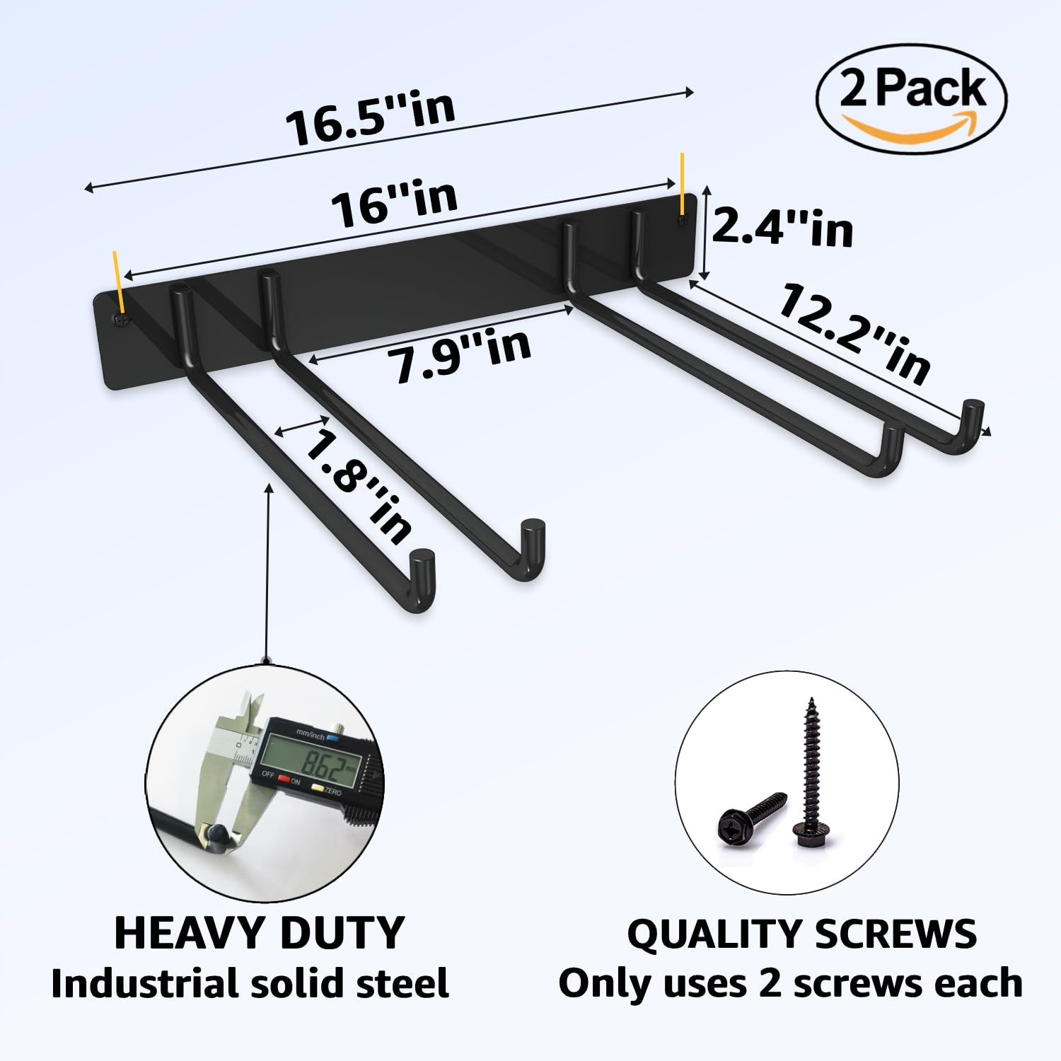YYR heavy-duty steel garage hanger securely holds chairs with high durability.