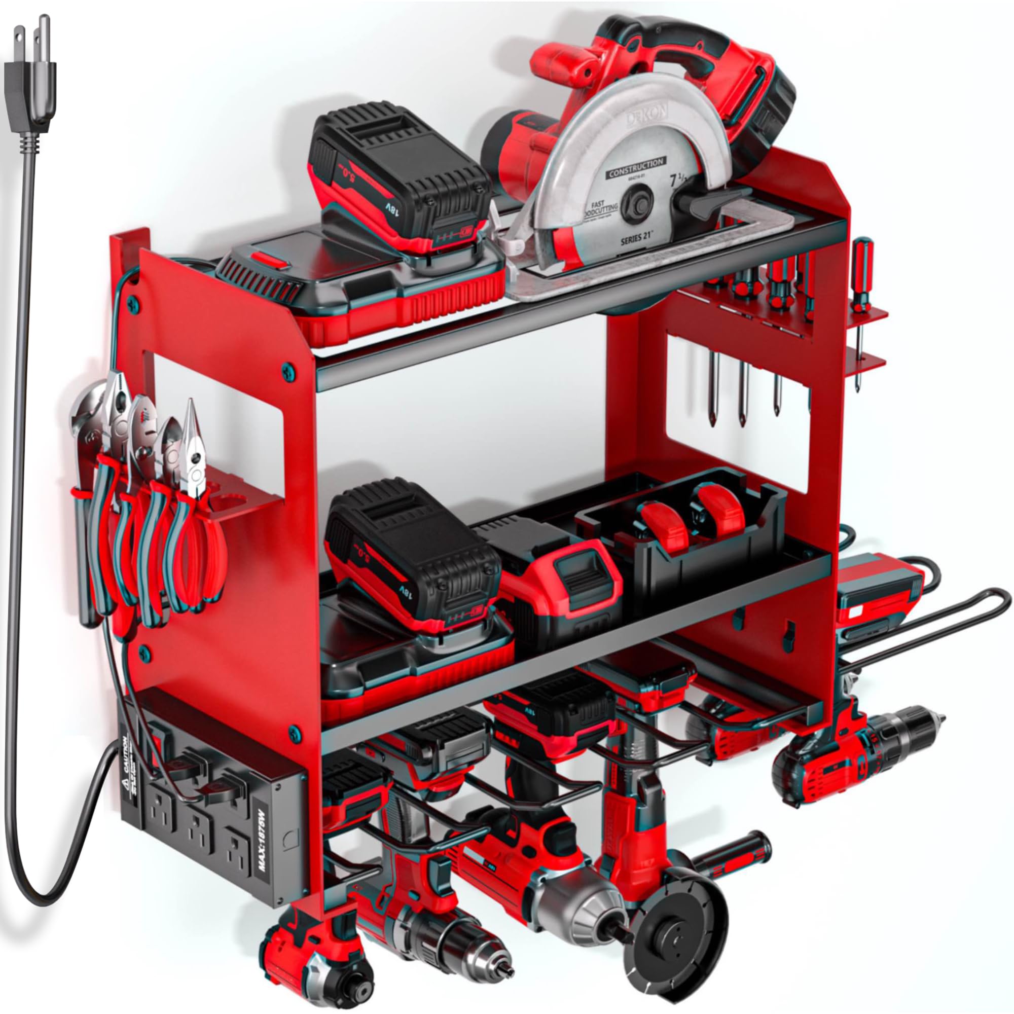 YYR power tool organizer wall mount centralizes workshop storage for quick access