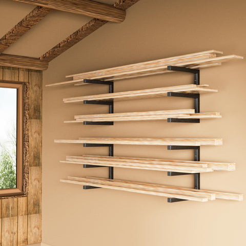 YYR space-saving wall storage freeing up floor space in a garage