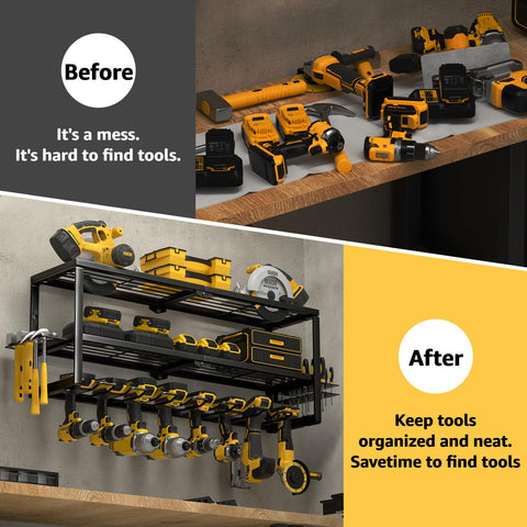 YYR wide tall tool rack design maximizes wall space in workshop