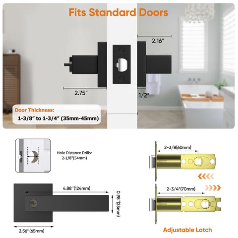 YYTDZSW adjustable latch 60/70mm fits most standard doors