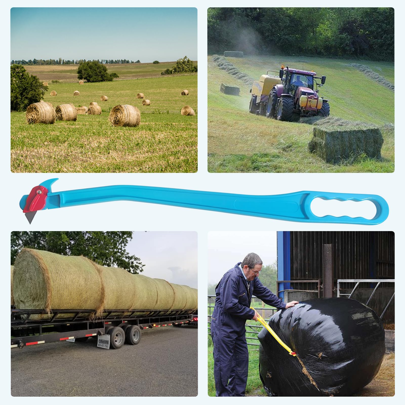 YYYSITZ bale net wrap and twine cutting versatility for farm jobs
