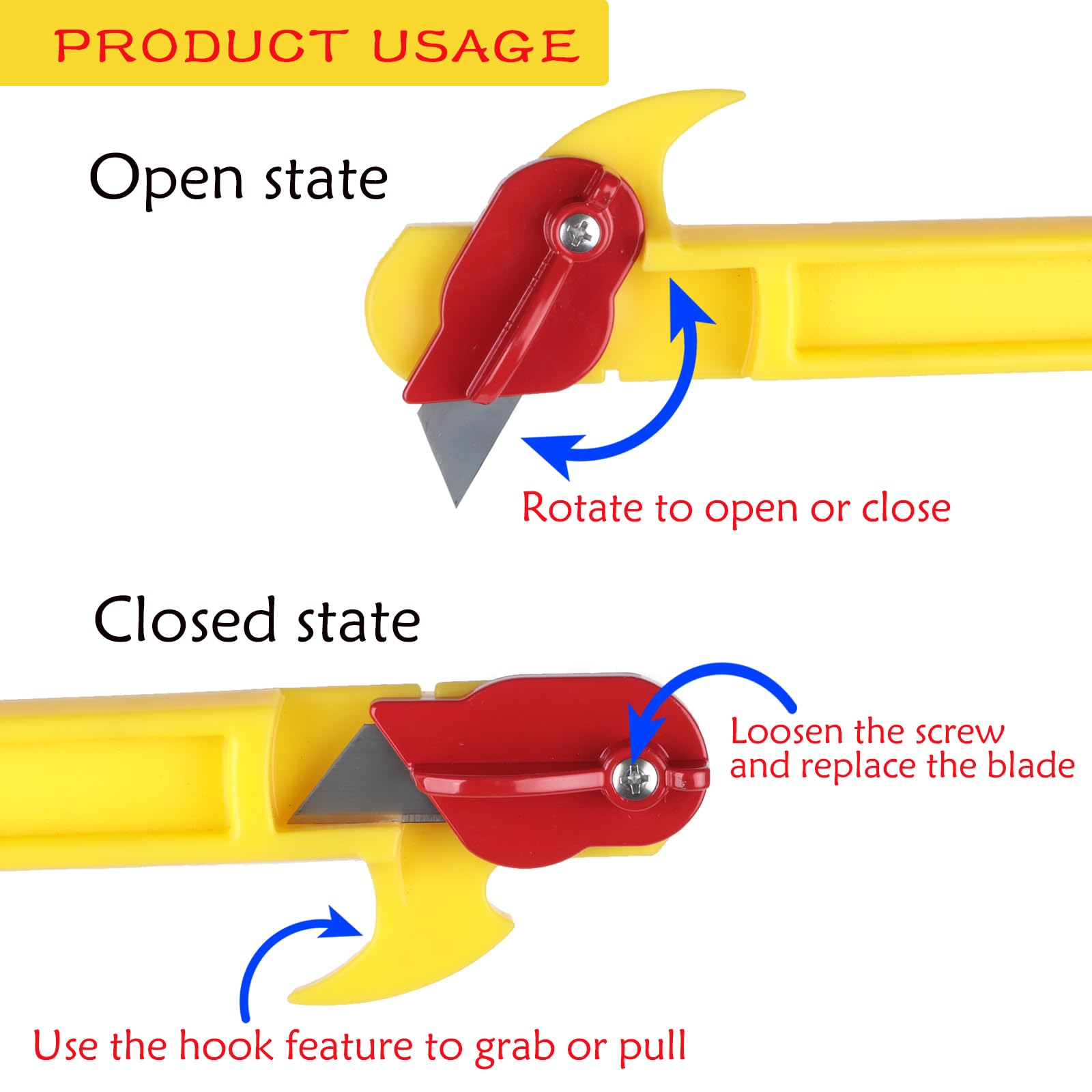 YYYSITZ hayknife with hay hook for handling and reach.