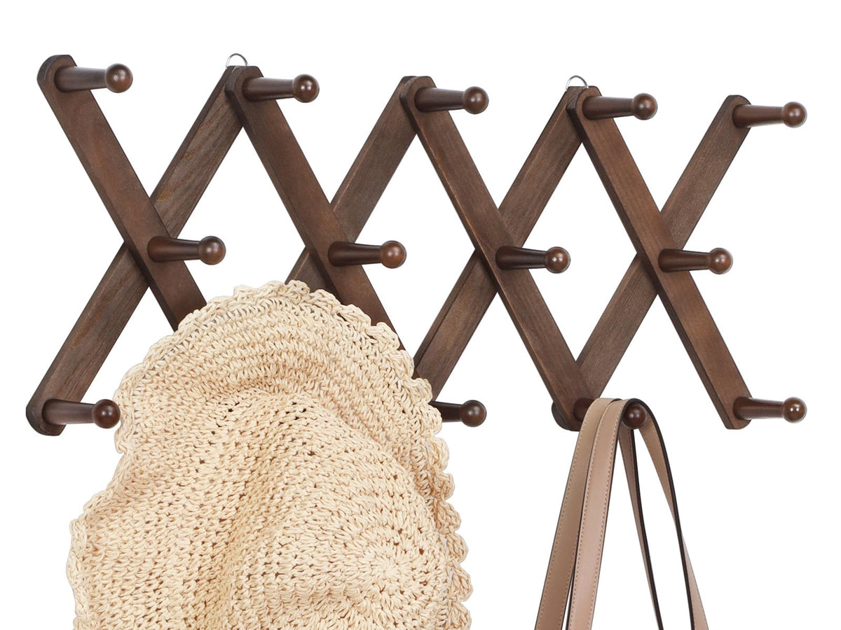 YZSFMZGE accordion wall hanger with 14 hooks for clutter-free entryways