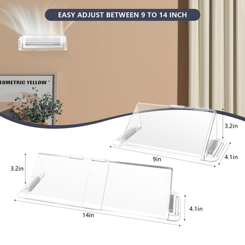 YZXTECNIP 9-14 inch vent deflector fits diverse vents with adjustable extension