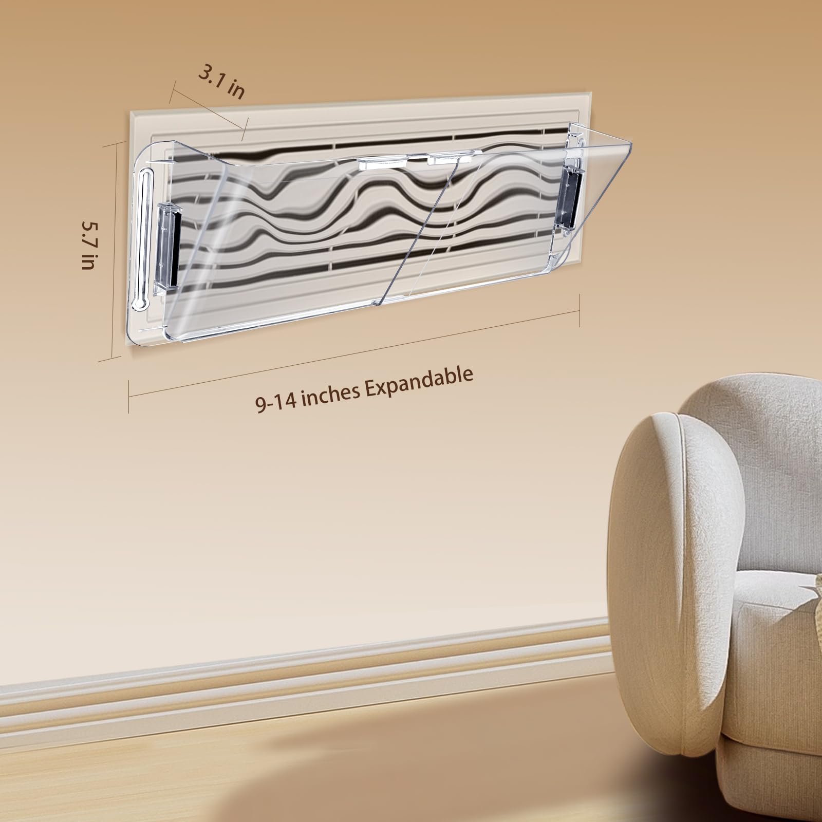 YZXTECNIP adjustable-fit deflector adapts 9–14 inch vents for a customized redirect