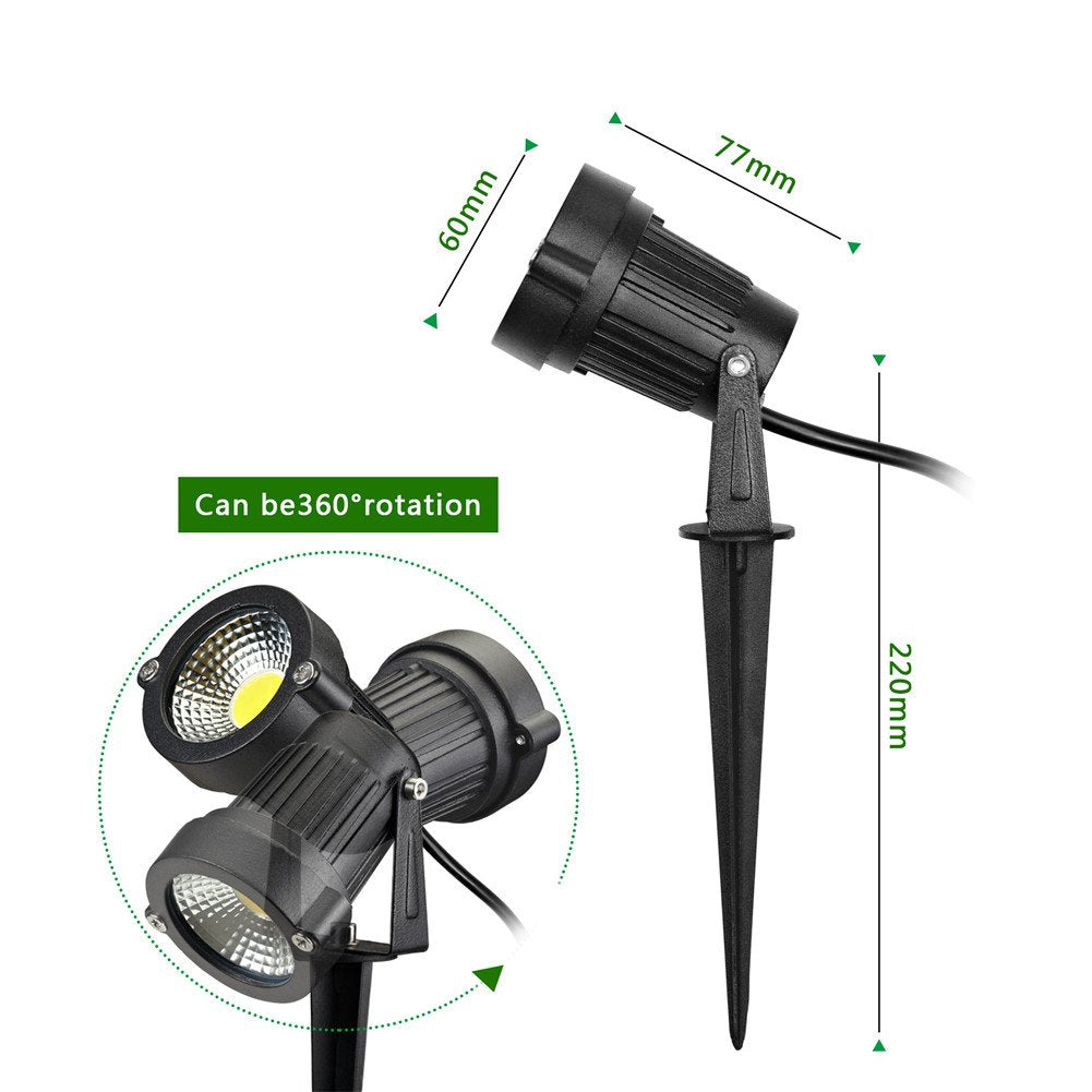 Z Spike stand LED spotlight ready for easy lawn installation.