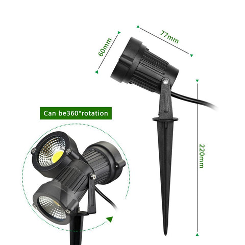 Z Spike stand LED spotlight ready for easy lawn installation.