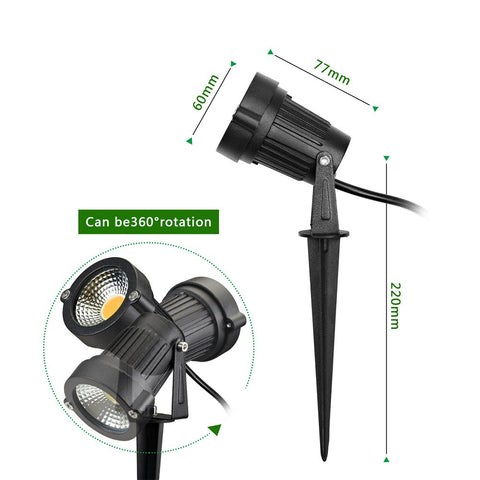 Z Outdoor spike-base garden light with adjustable beam for lawn accents