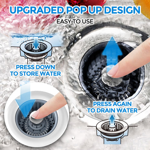 zaa 2-pack anti-clogging basket filters leftovers to prevent clogs