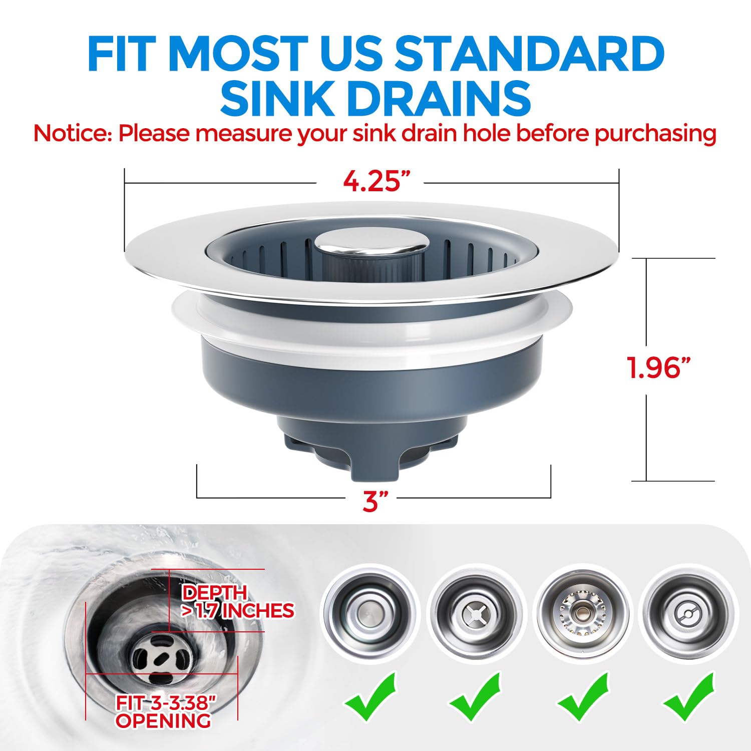 zaa 2-pack compact storage ideal for two drains and easy storage